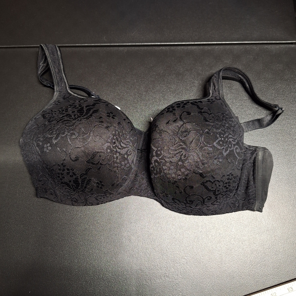 Cacique Black Floral Lace Bra